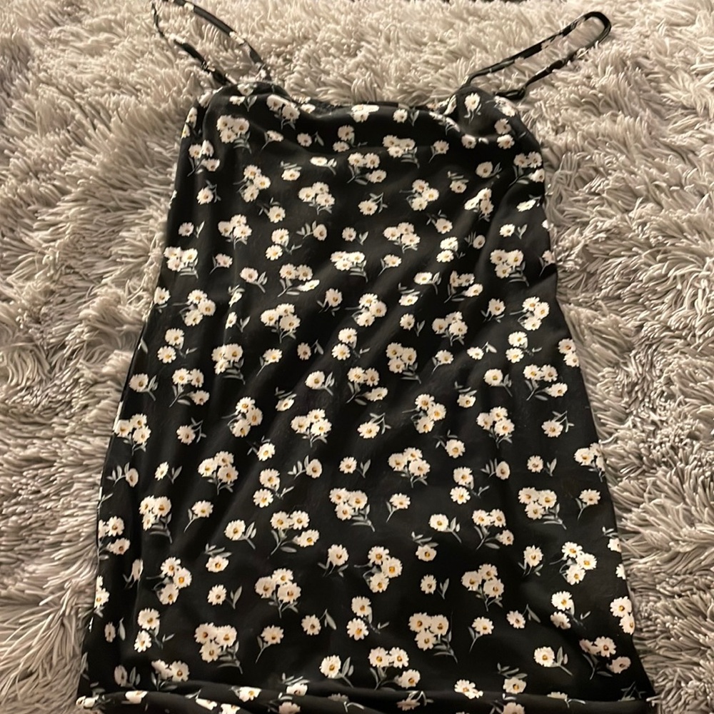 shein black floral dress